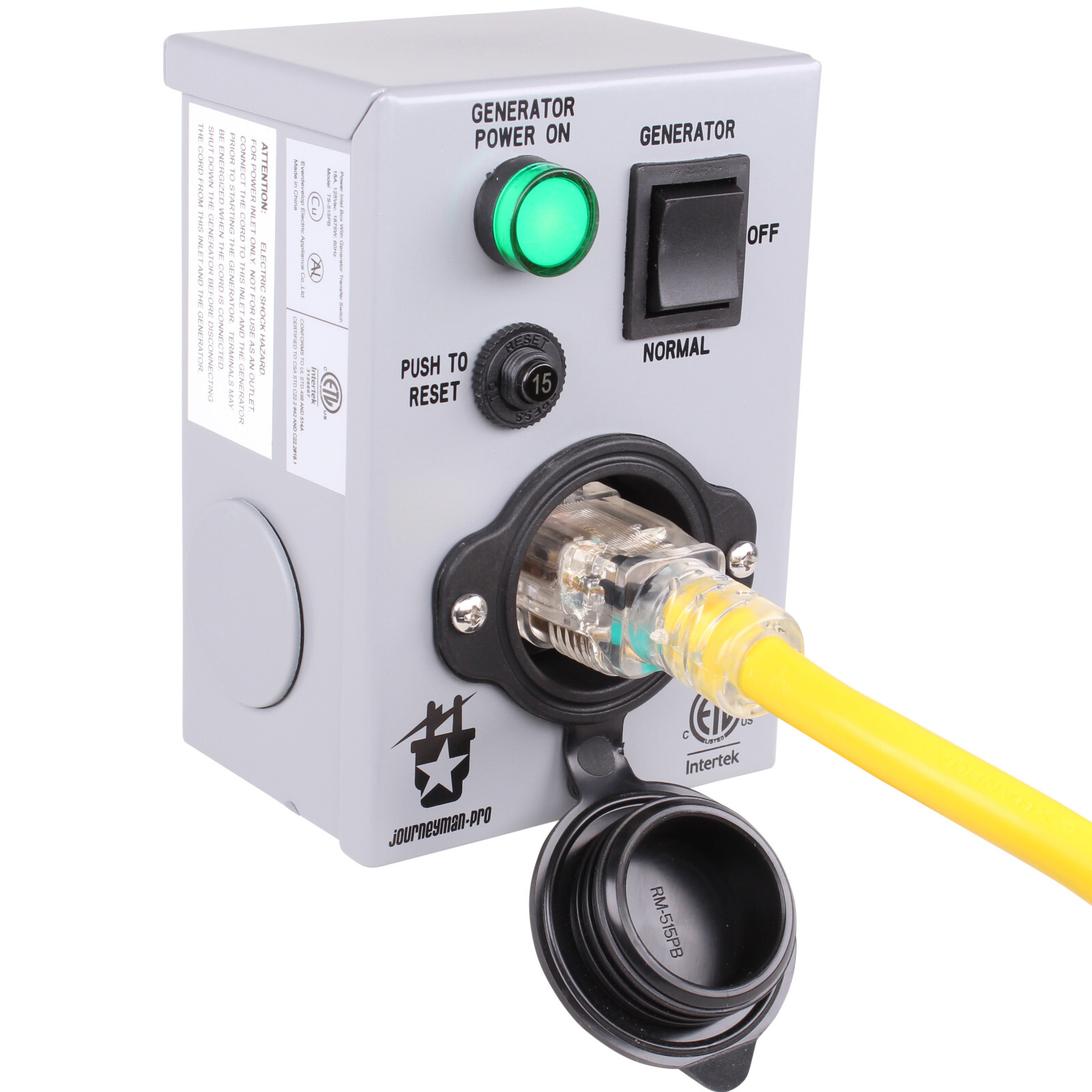 Generator Transfer Switch for Gas Furnace, Oil Heater ETL Listed Journeyman-Pro