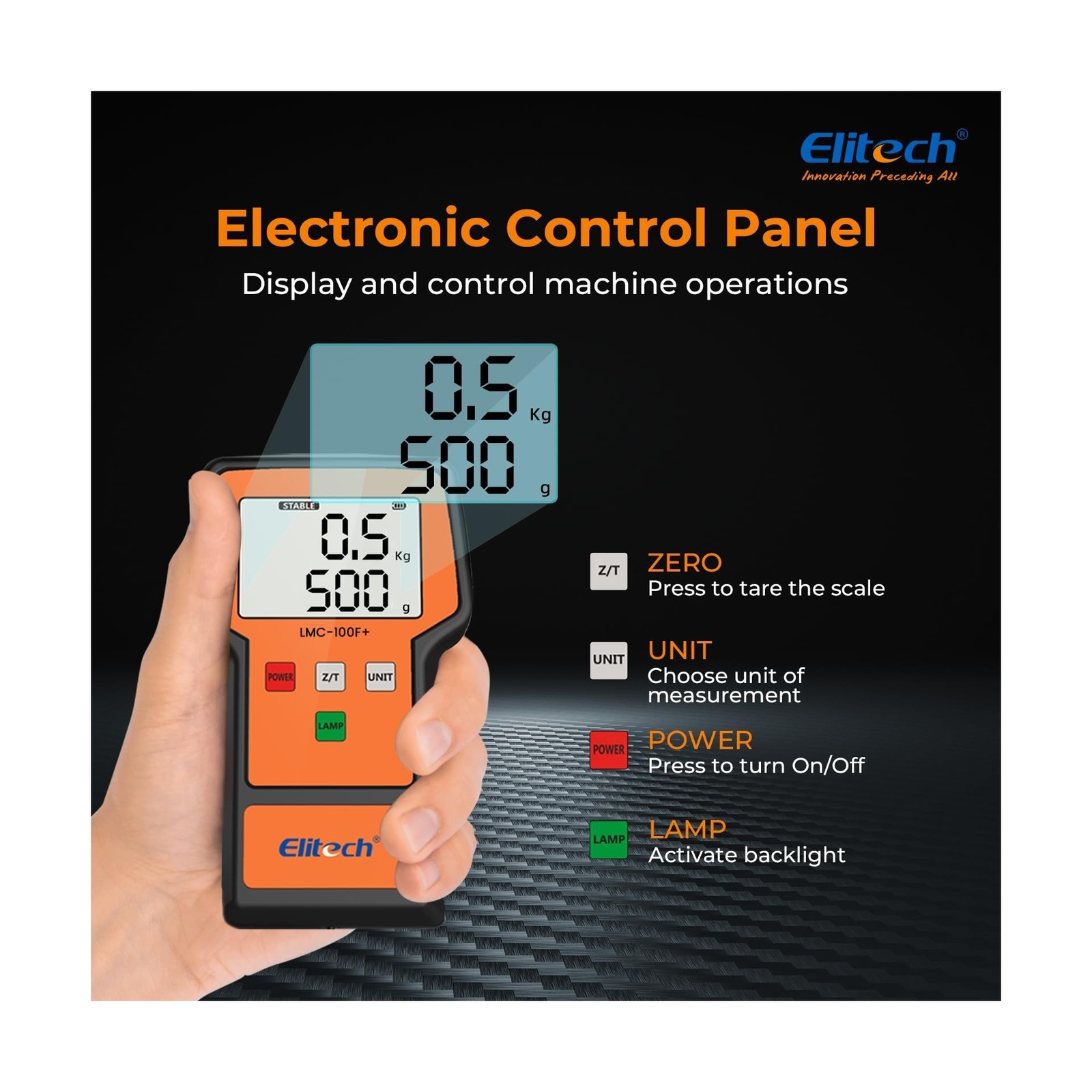 Elitech Refrigerant Scale 110 Lbs – High Precision HVAC Freon Scale with L