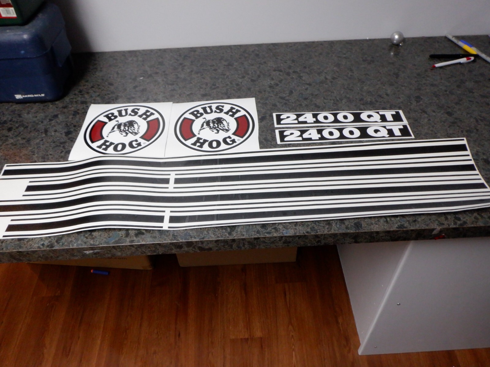 BUSH HOG LOADER DECALS. MODEL 2400QT. VINYL. SEE DETAILS