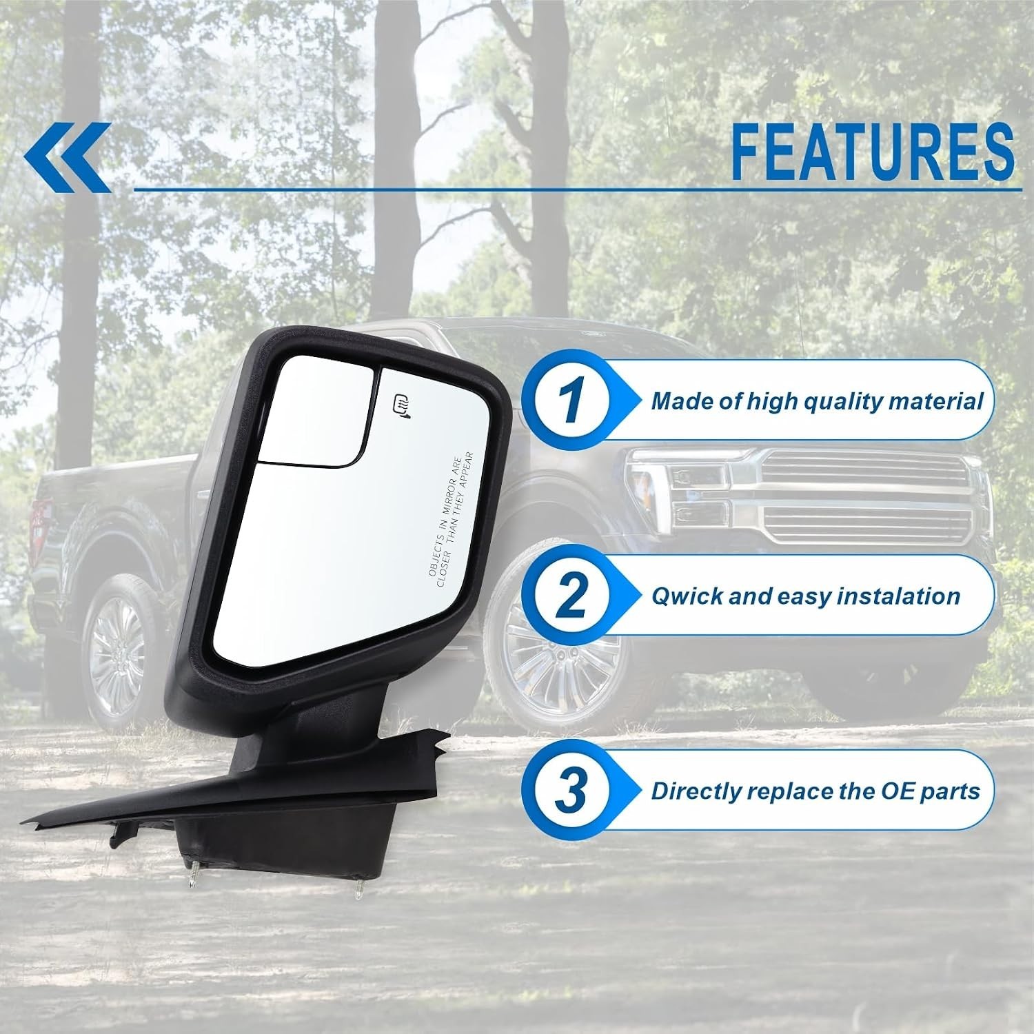 Right Passenger Side Door Mirror Compatible With 2021 2022 2023 2024 2025 2026 F