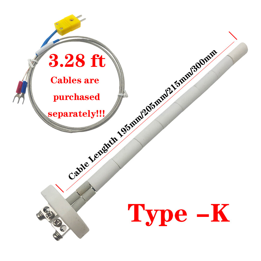 US NEW High Temperature Type K Thermocouple Core Ceramic Kiln Probe 2372°F