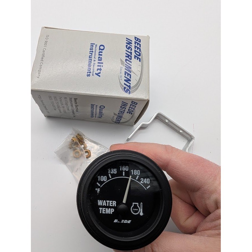 Beede Instruments Water Temp Gauge 100-240 F Black Face 947582 Automotive Marine