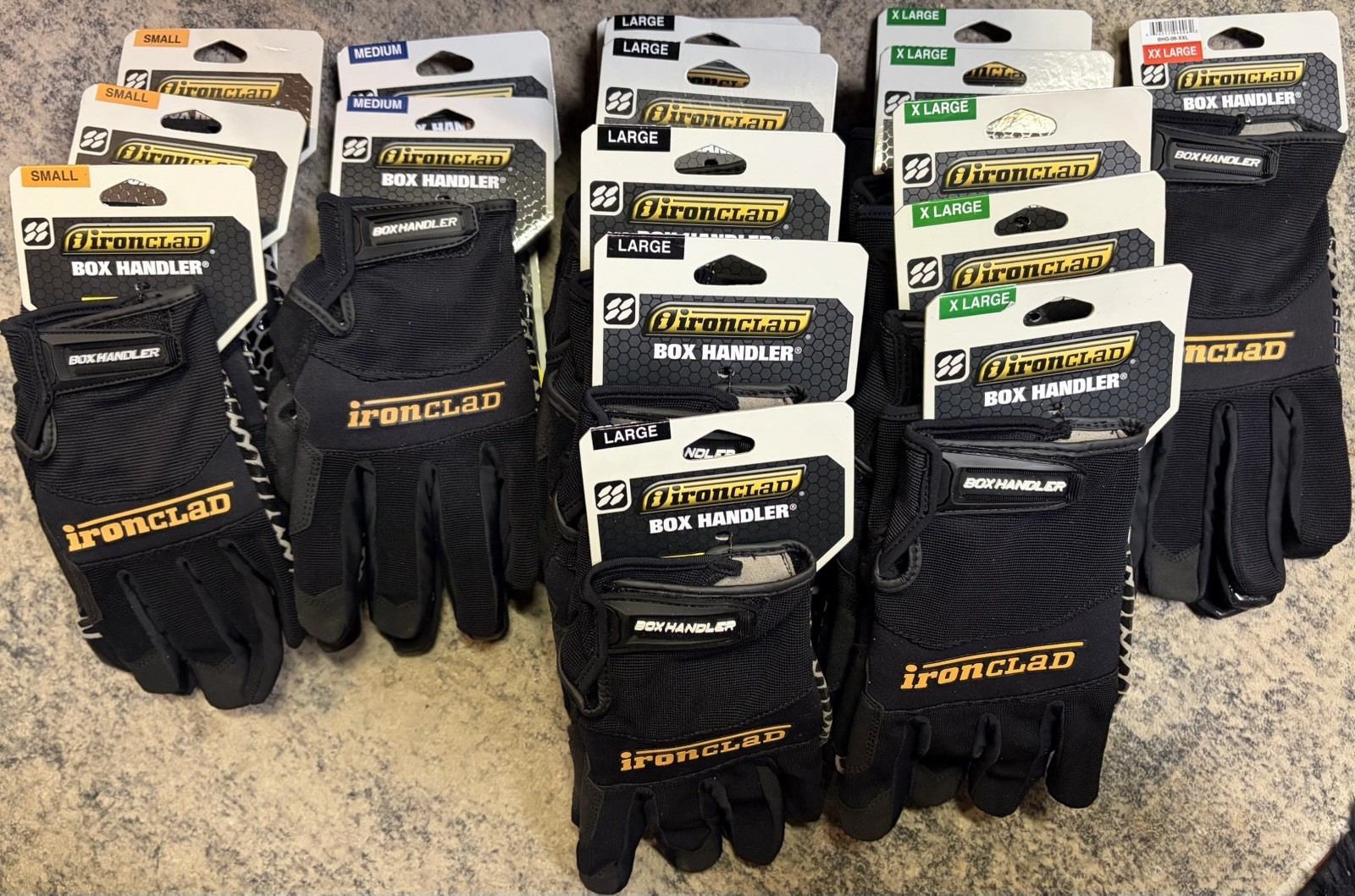 Ironclad Box Handler Gloves Lot Of 17 Pairs Mixed Sizes S M L XL XXL (NEW)