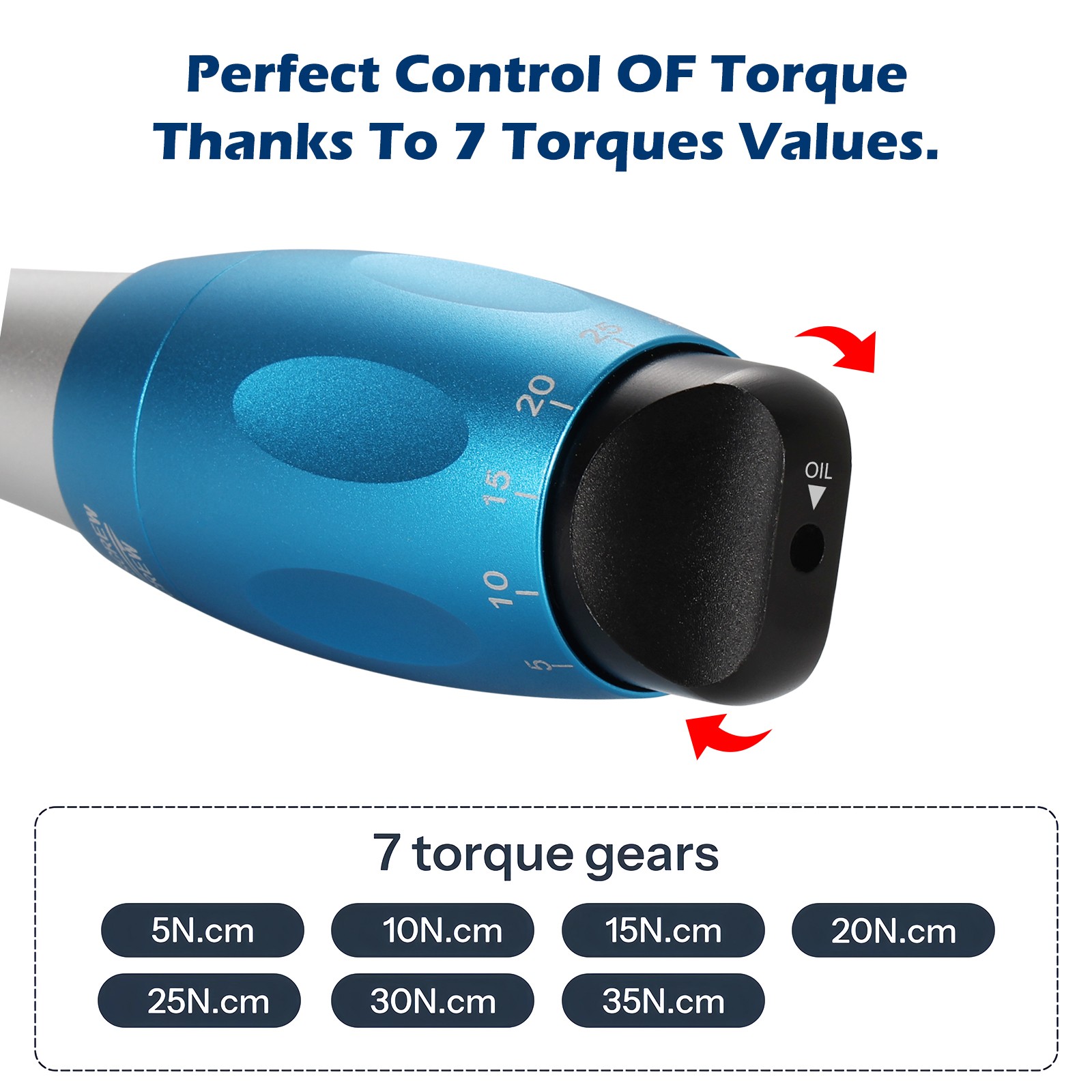 Dental Manual Implant Torque Wrench Handpiece with 16 Screw Drivers 2.35mm 2Head
