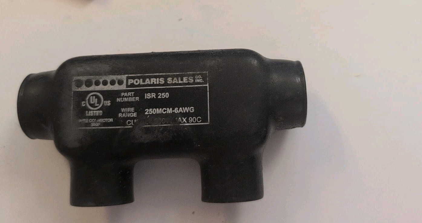 Polaris ISR 250 Black Insulated In-Line Splice Wire Connector 250 MCM – 6 AWG 60