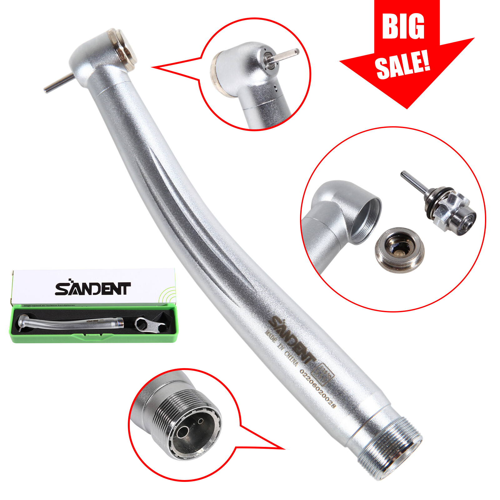 1-5X SANDENT NSK PANA MAX Style Dental High Speed Handpiece Push 2 Holes Borden