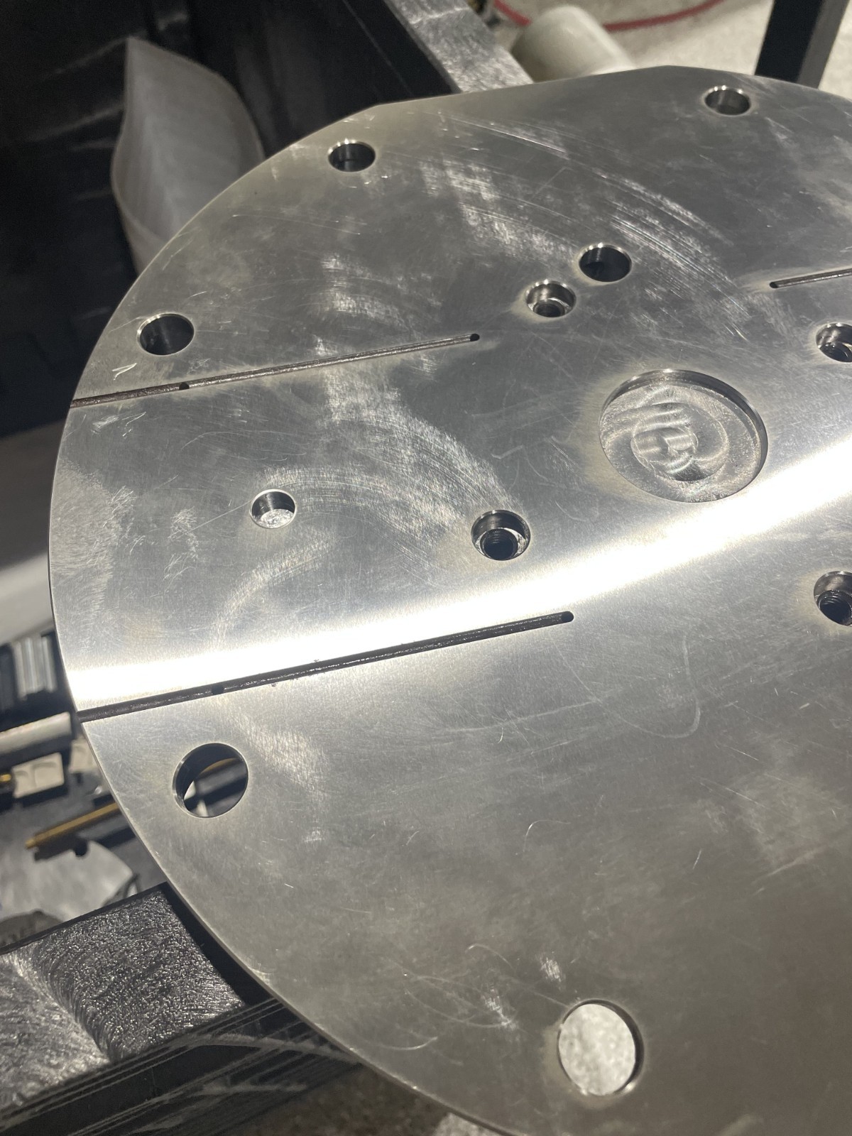 Lang Technik 45962 Quick Point 96 Round Vise Plate W/ Custom Mounting Bores CNC