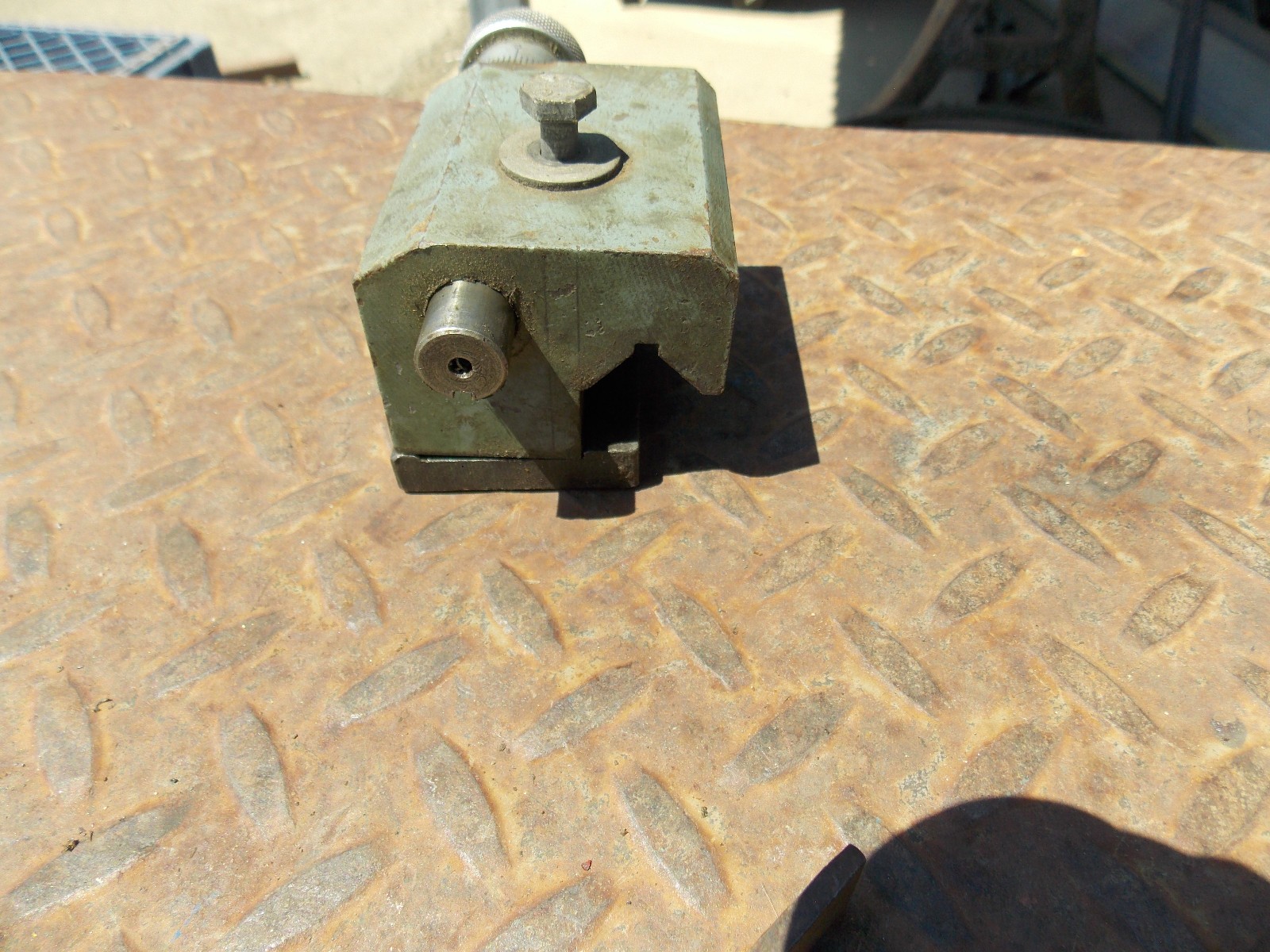 LATHE CARRIAGE STOP WITH MICROMETER large lathe brand unknown MAYBE GRIZZLY