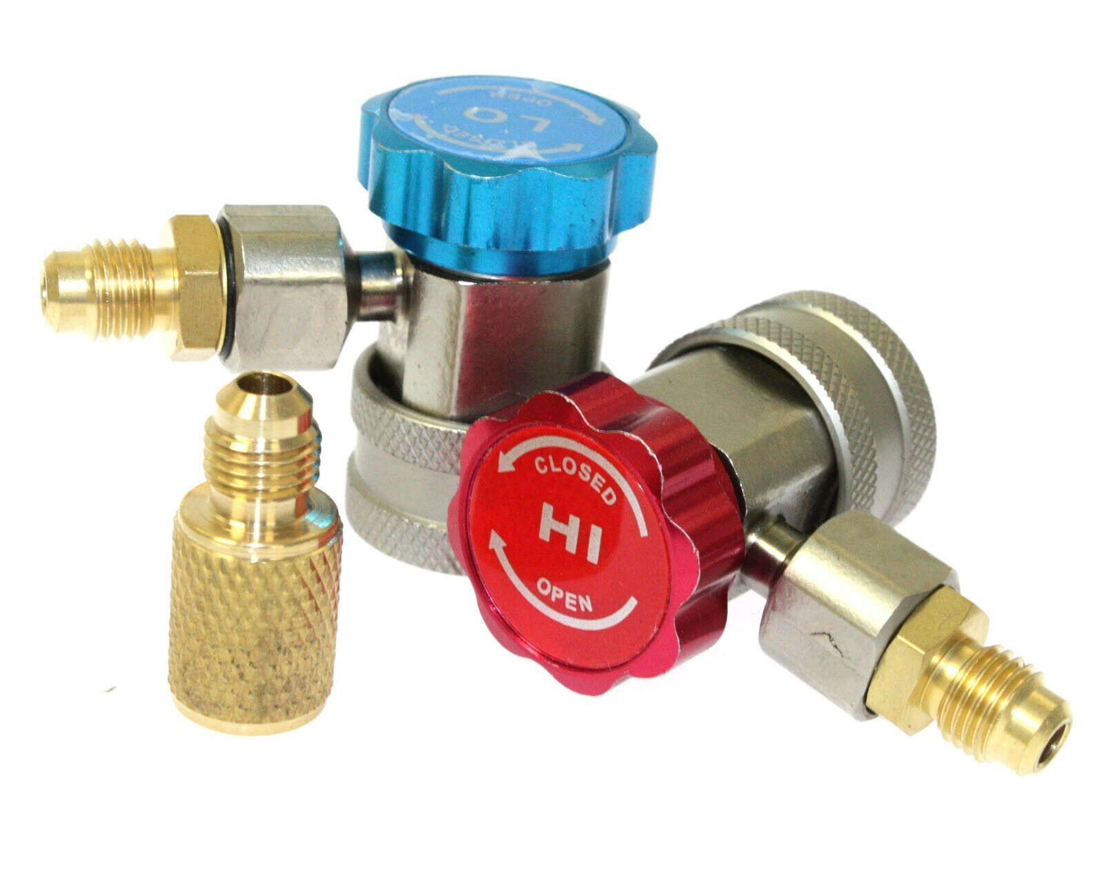 Deluxe Adjustable AC R134a Quick Coupler Connector Adapter 1/4″ SAE HVAC