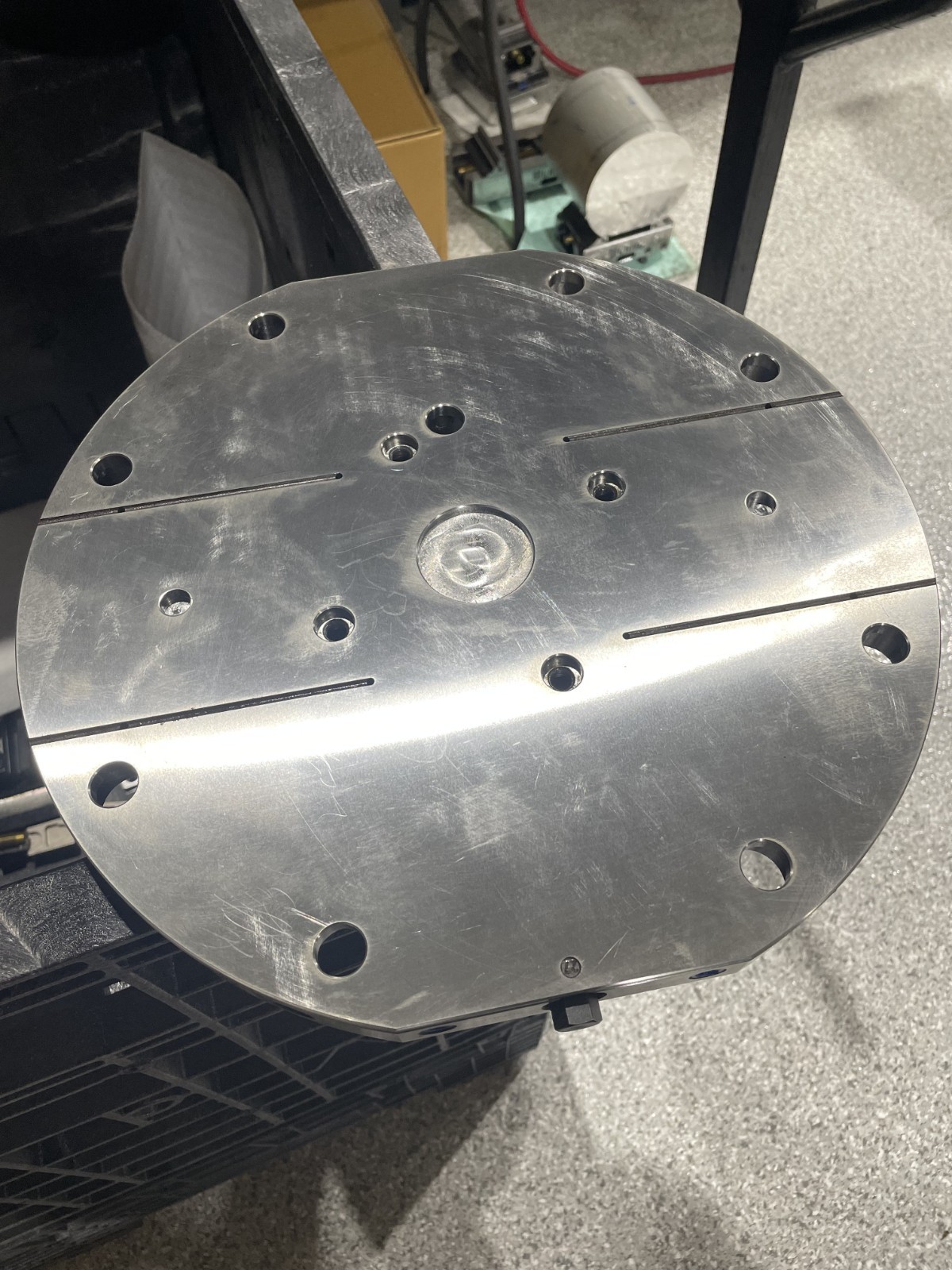Lang Technik 45962 Quick Point 96 Round Vise Plate W/ Custom Mounting Bores CNC