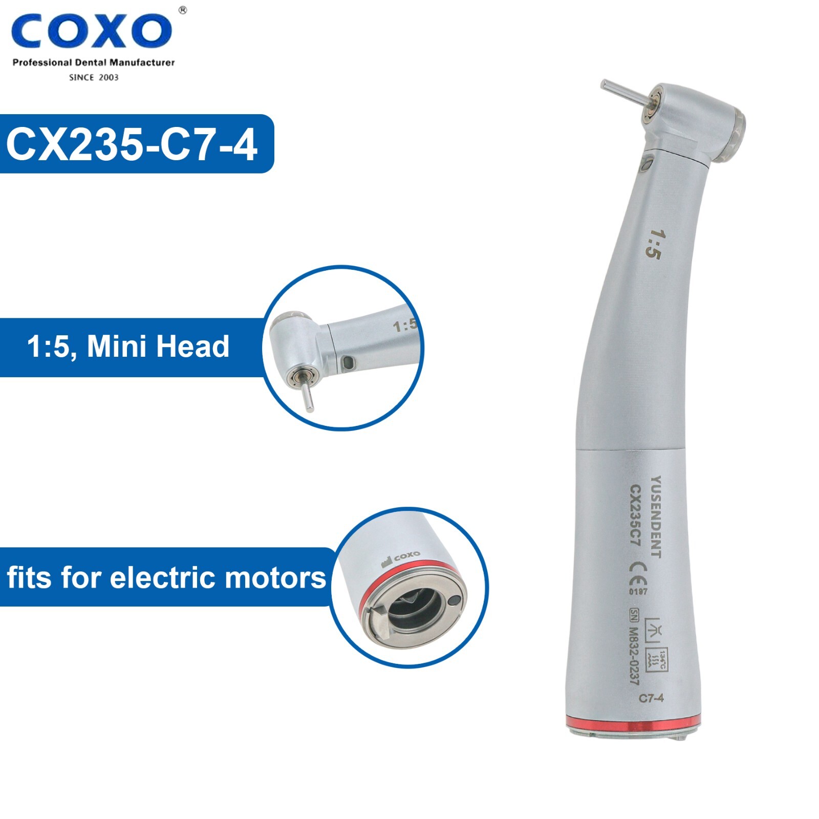 COXO Dental CX235 LED/Fiber/Surgical/Contra Angle Low Speed Handpiece NSK/KaVo