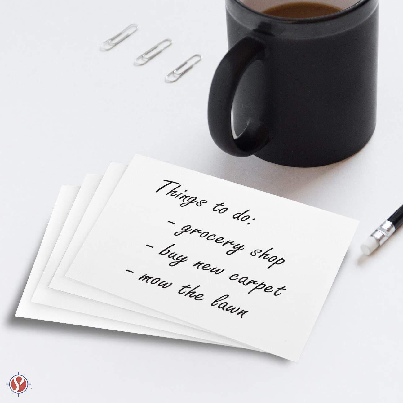 Blank White Index Flash Note Cards, 80lb Cover Stock, 5 x 7, 100 Per Pack