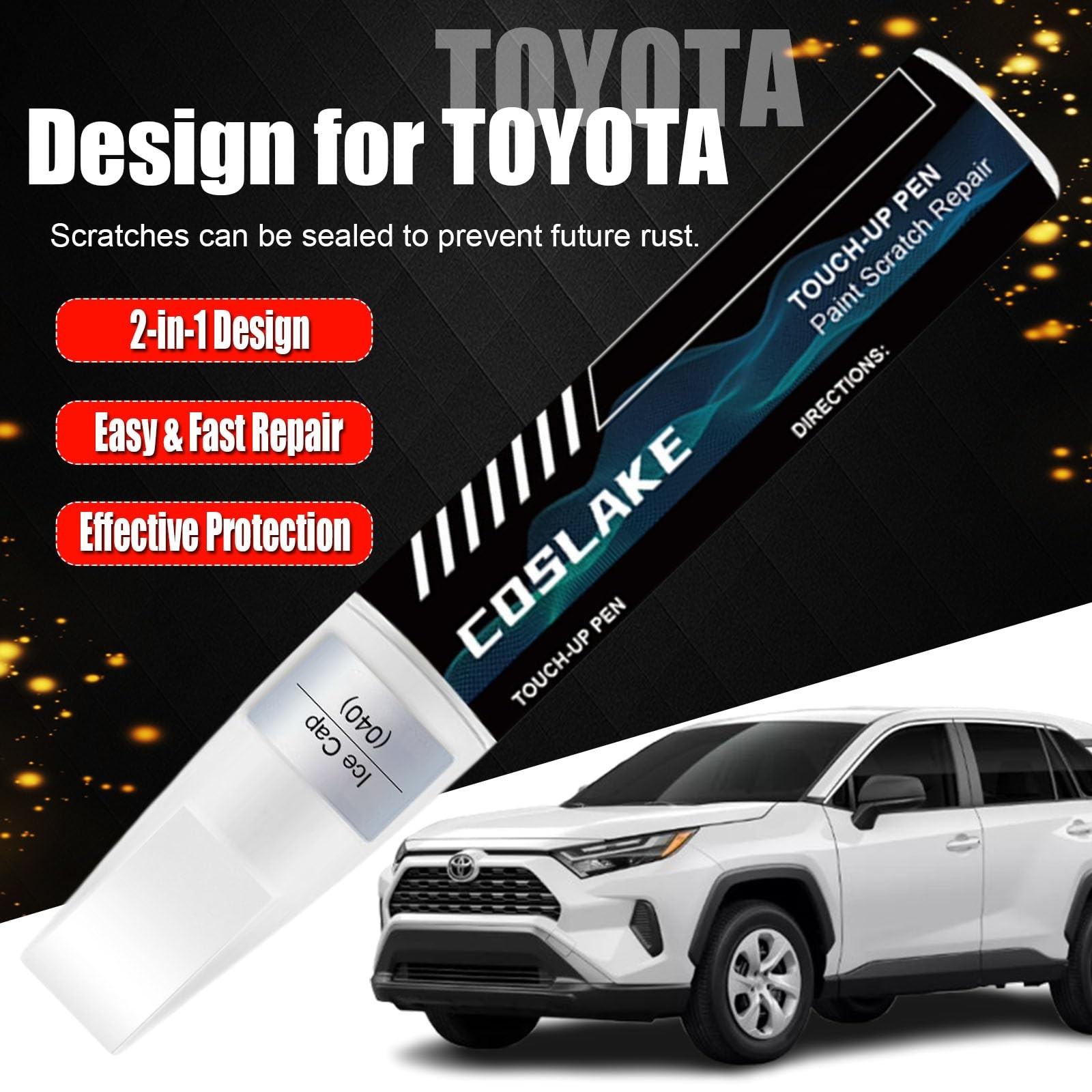 Car Touch Up Paint(Midnight Black Metallic(218)) for Toyota, Car Paint Scratc…