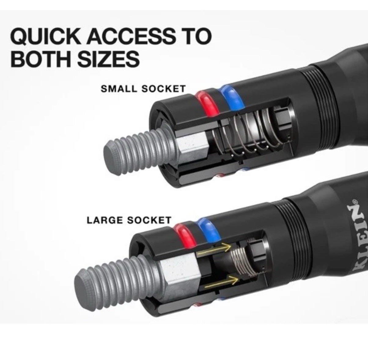 Klein Tools 652QS Quad-8 Deep-Well Heavy-Duty Impact Flip Sockets, SAE 8 Sizes