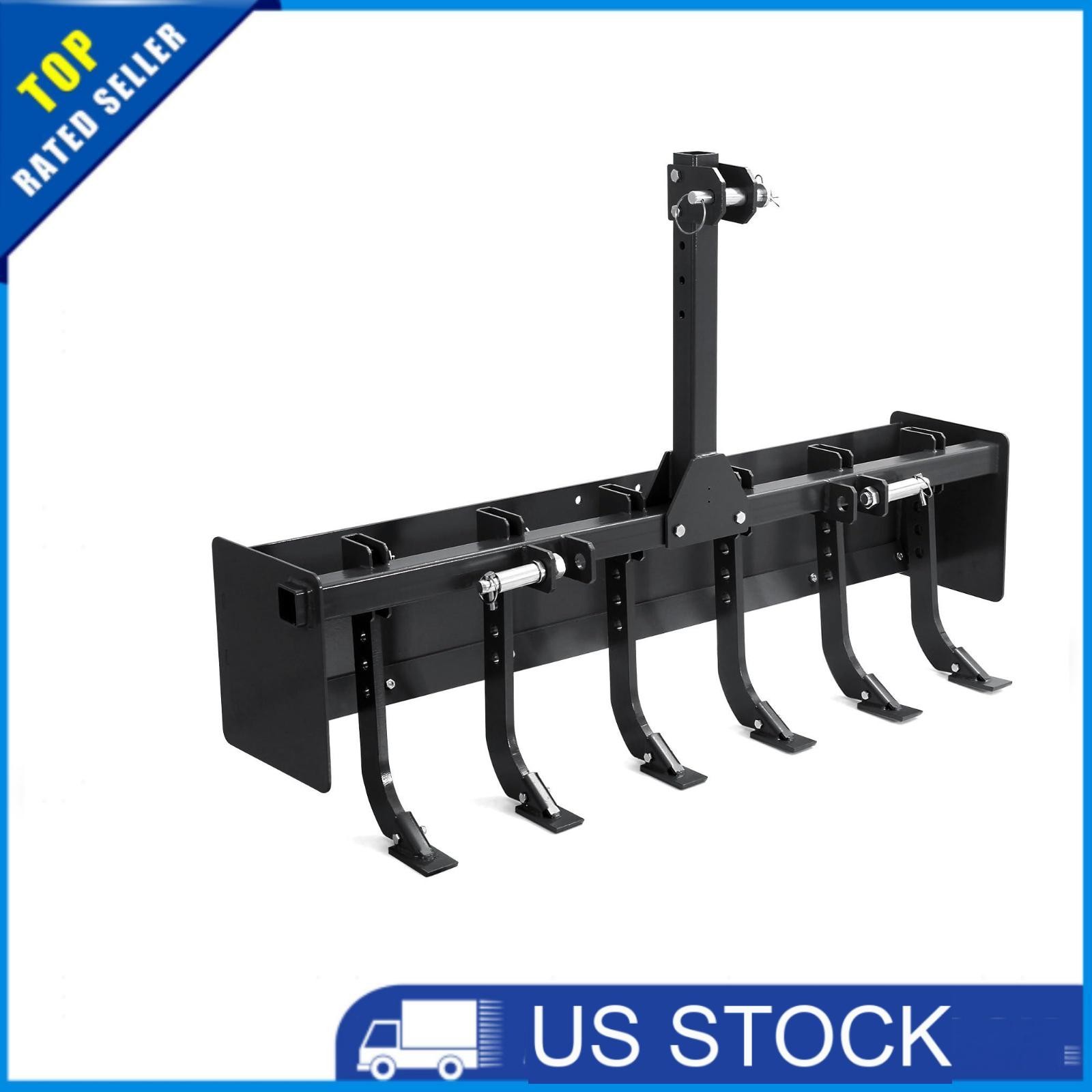 💎55″ Box Blade for Tractor 3 Point Hitch Box Scraper for CAT-0 & CAT-1 Black