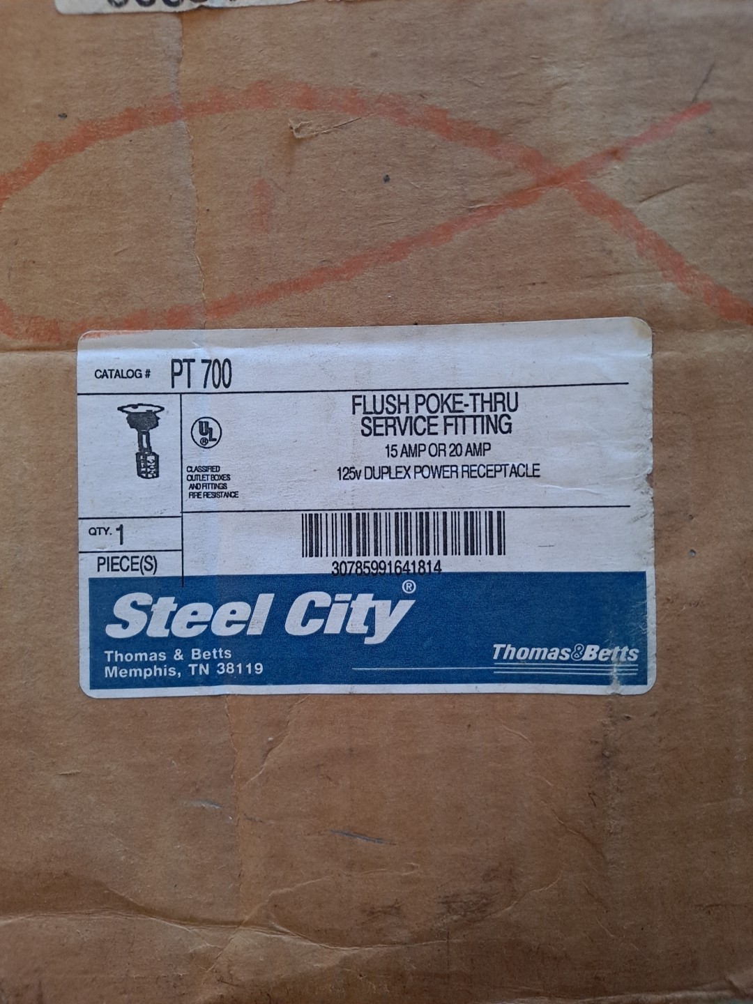 2-Thomas Betts Steel City PT-700,FLUSH Poke Thru SERVICE FITTINGS, FLANGE & PORT