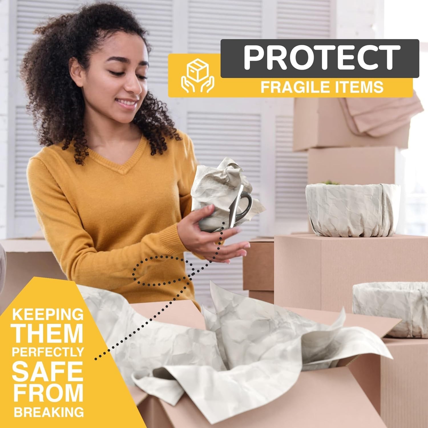 Moving Packing Paper Bundle – 350 Acid-Free Sheets, 27″ x 17″ for Fragile Items