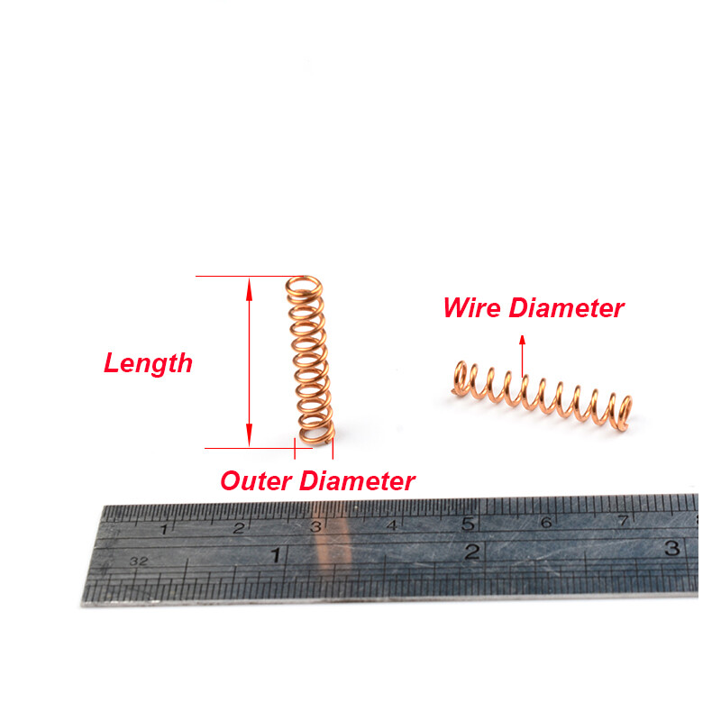 10 Pcs Brass Compression Spring Pressure Springs Wire Diameter 0.2mm to 1.2mm