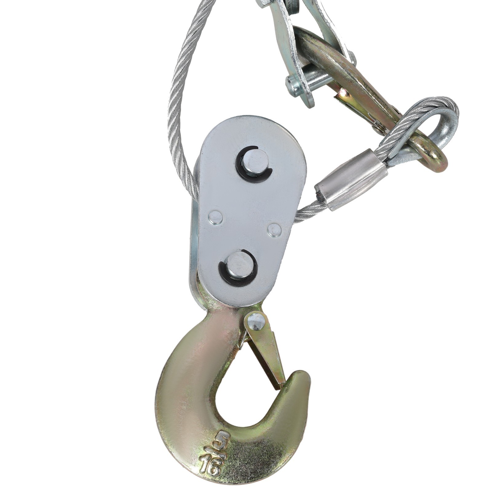 4 Ton Power Puller Hand Winch Steel Cable Puller Double Gear w/3-Hook 12FT Cable