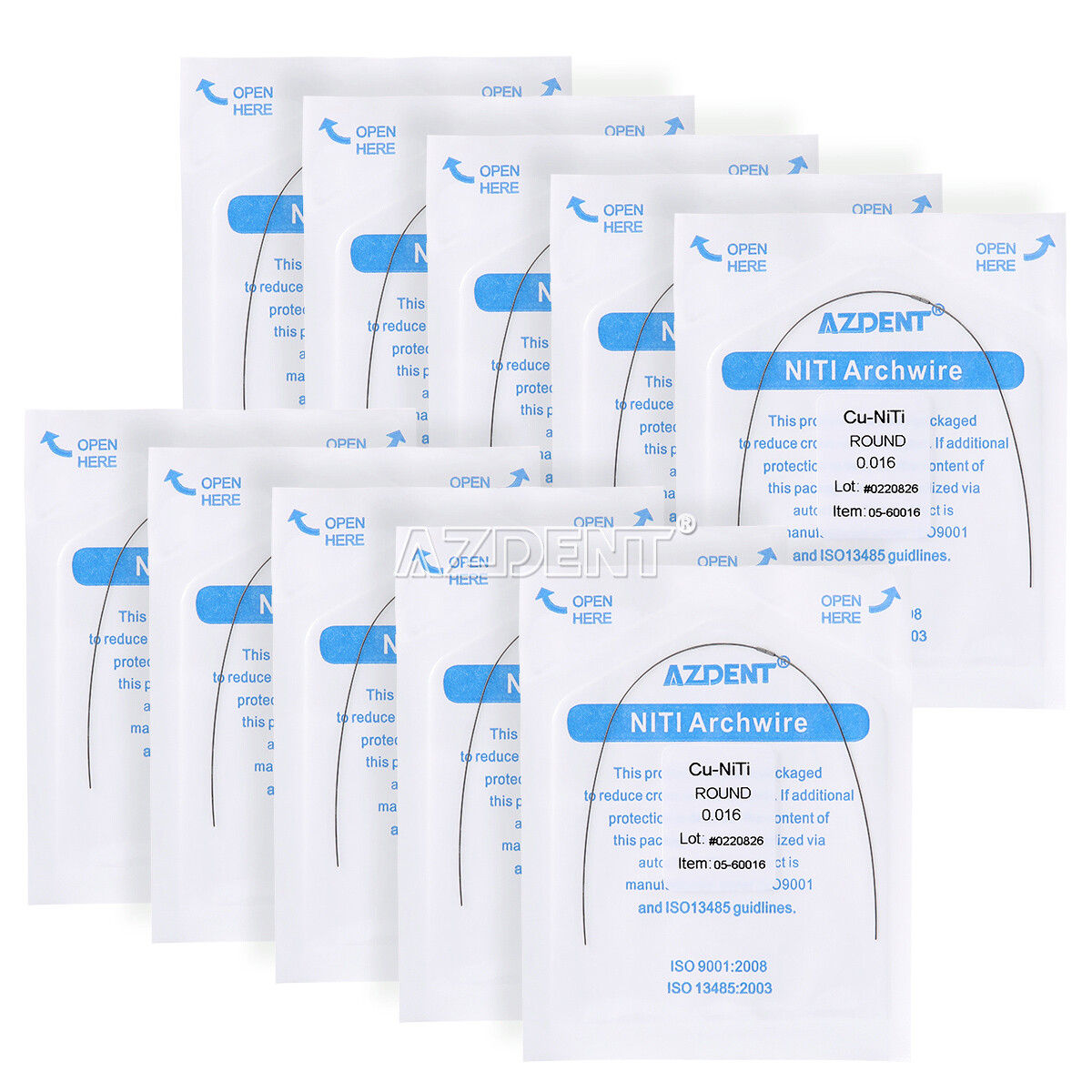 Dental Ortho Super Elastic Cu-Ni-Ti Arch Wires W/Stops Round/Rectangular Damon