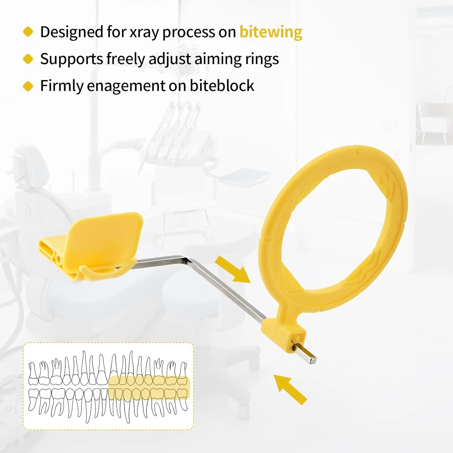5 Set Dental Sensor Holder Dental XRay Positioning Aiming Ring Bitewing/Anterior