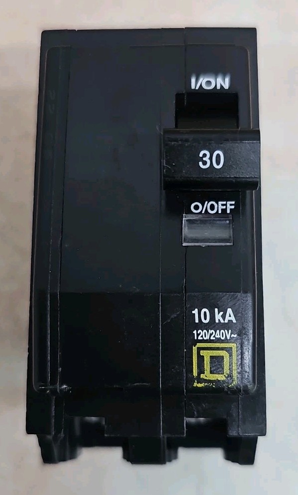 1) SQUARE D QO230 30 Amp 2 Pole Type QO Circuit Breaker W#