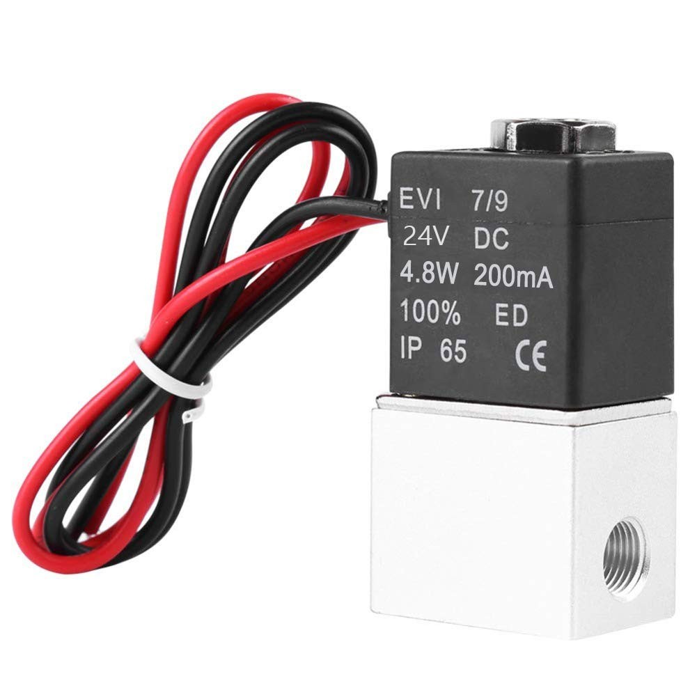 24V 1/4 NPT 2 Way Normally Closed Solenoid Valve for Air Gas Liquid Water