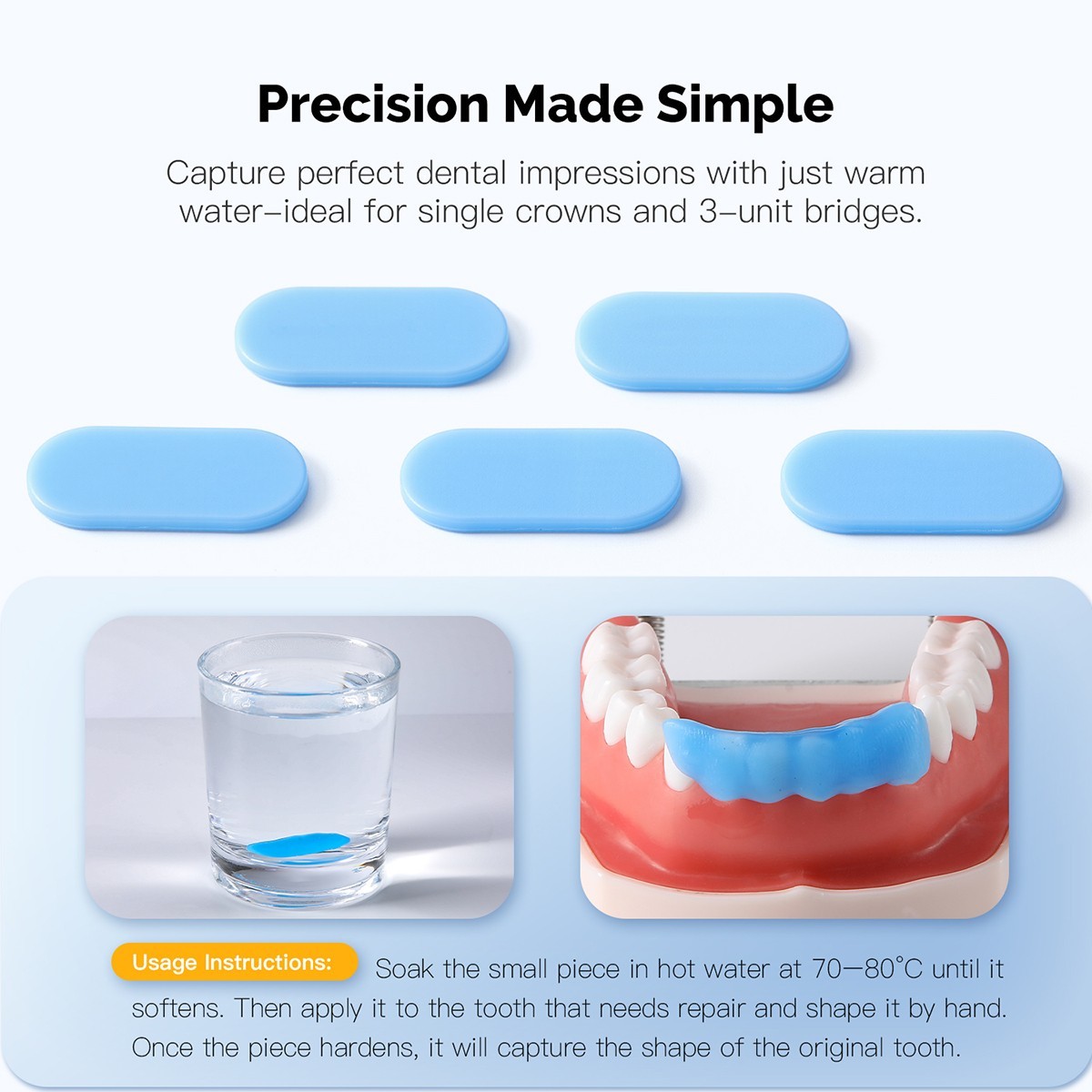 Dental Thermoplastic Sheets For Temporary Crown Guide Modled Impression CE FDA