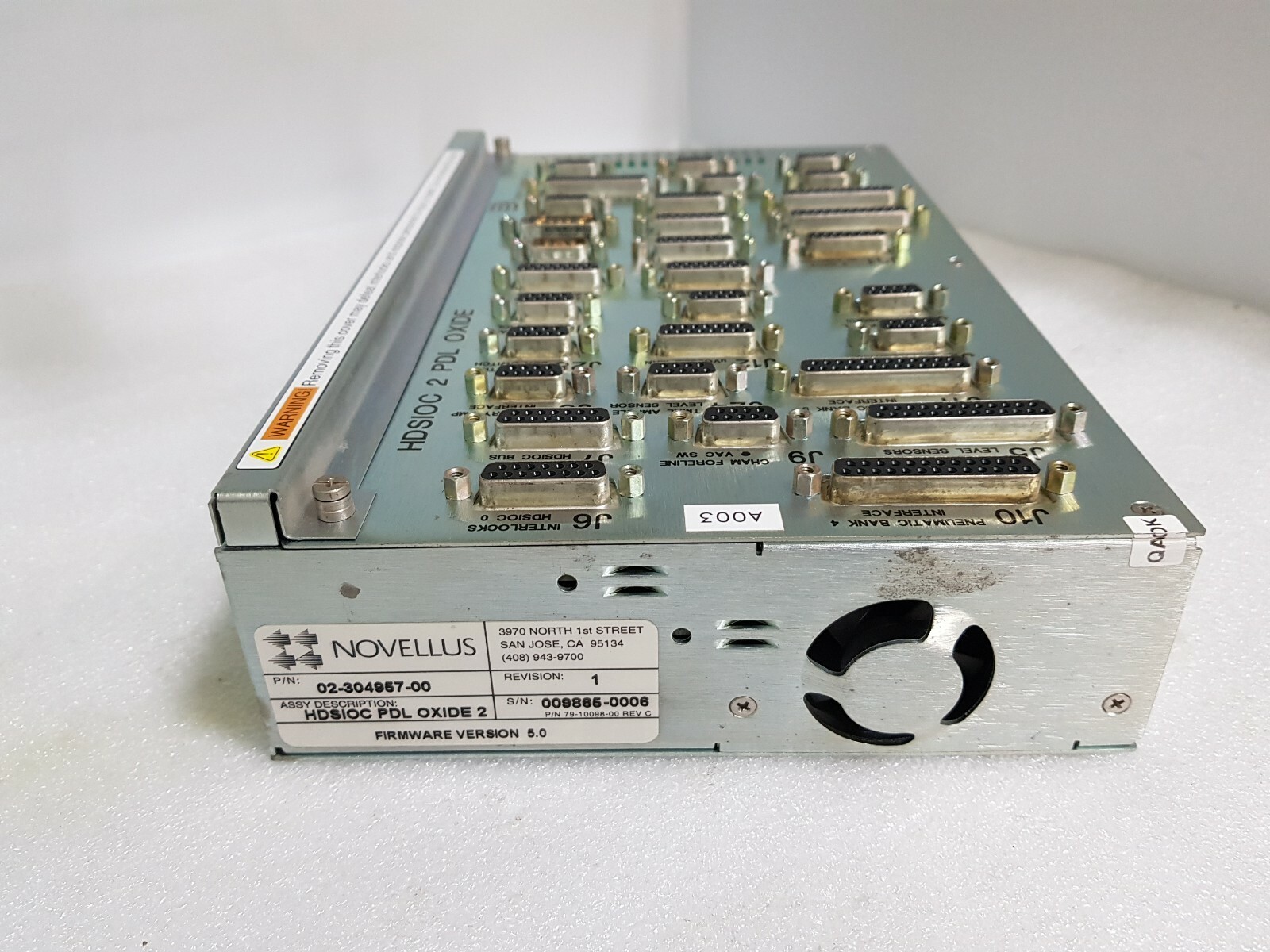 Novellus Systems 02-304957-00 HDSIOC PDL OXIDE2 VERSION 5.0