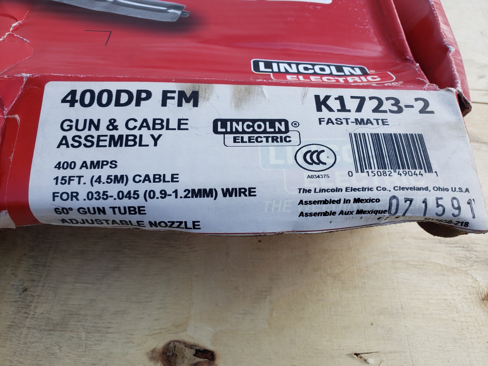 NEW Lincoln Electric MAGNUM 400 DP GUN (DUAL PROCEDURE, FAST-MATE) 15 FT K1723-2