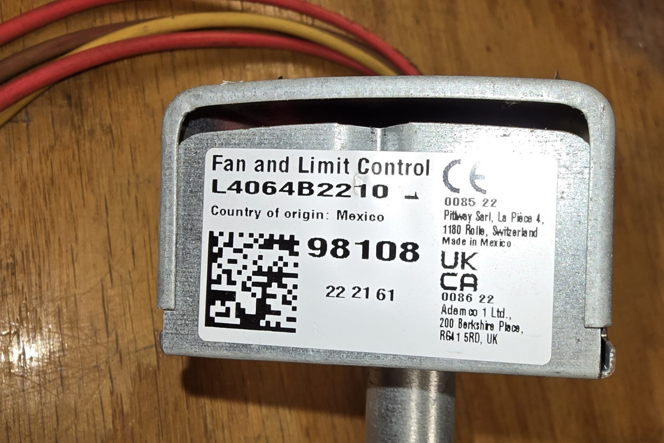 Honeywell L4064 B2210 Combination Fan and Limit Furnace Resideo Control 11″
