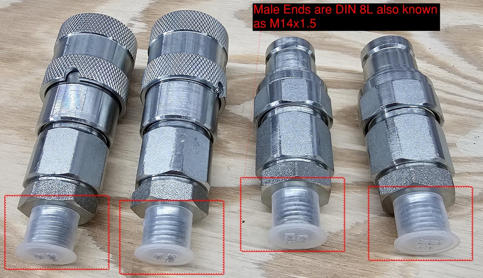 3/8 – DIN 8L – Flat Face Quick Connect SET Mini Excavator AGT Chinese Mini