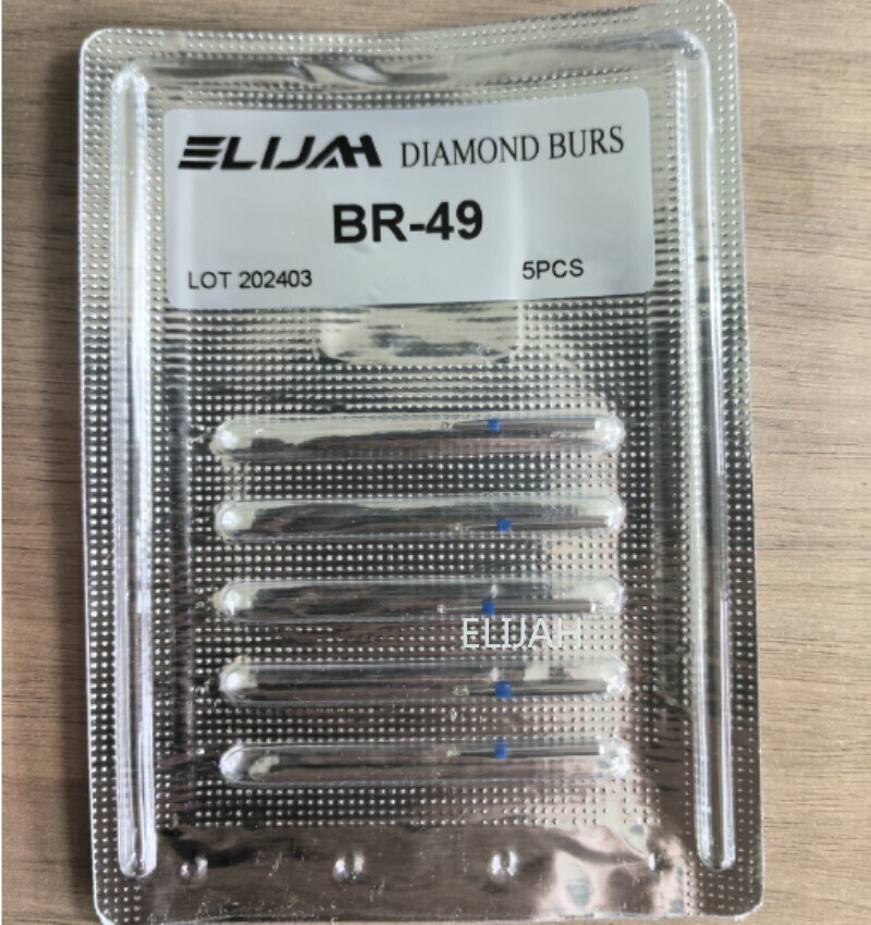 ELIJAH Bur Dental Diamond Drill Burs for High Speed Handpiece Silver 5Pcs/Pac