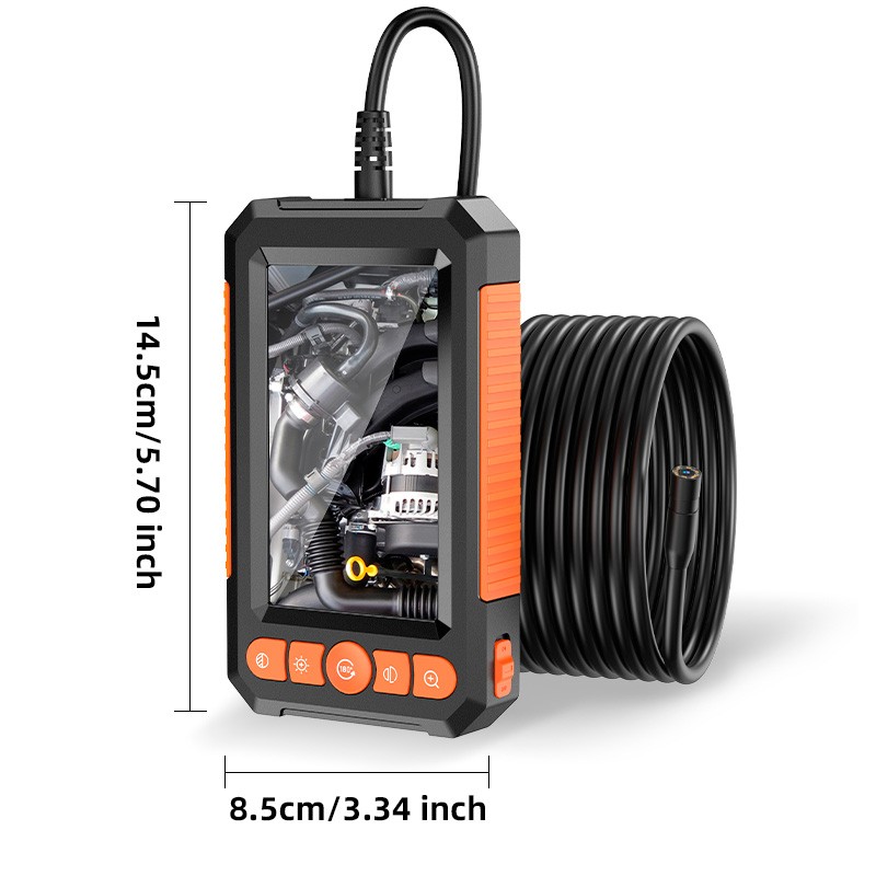 IP67 Rated Dual Lens Snake Inspection Camera 10M Cord Built-in LCD Screen