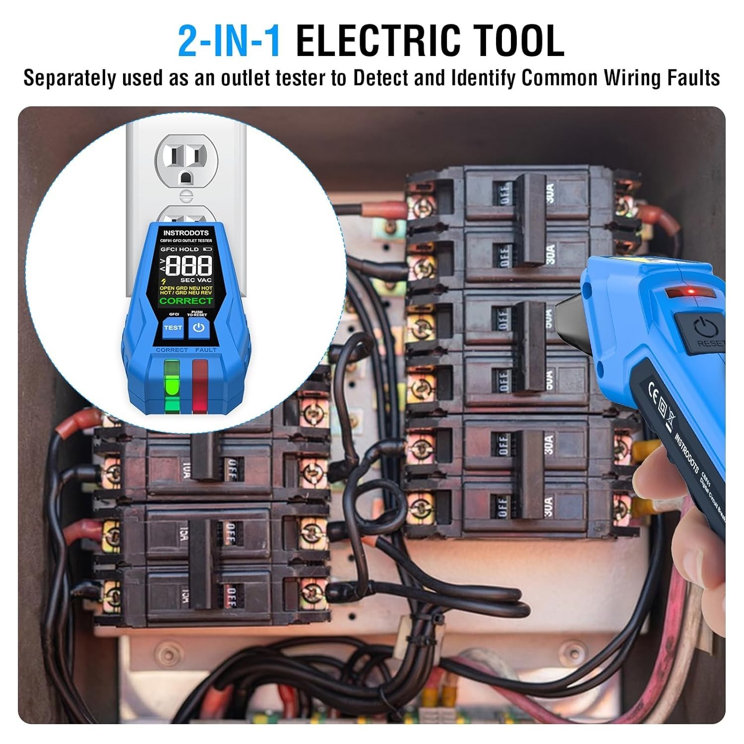 Electrical Circuit Tracer with GFCI Tester for Accurate Breaker Identification