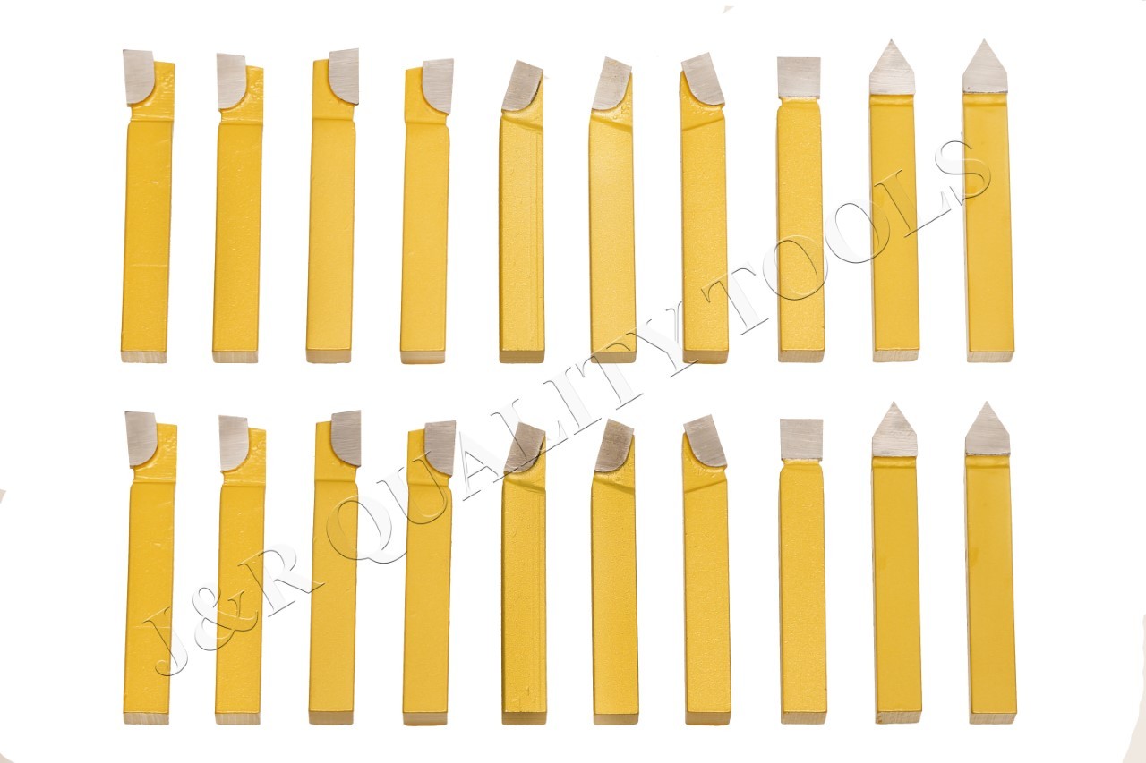 20PC 3/8″ CARBIDE TIP TIPPED CUTTER TOOL BIT CUTTING SET FOR METAL LATHE TOOLING