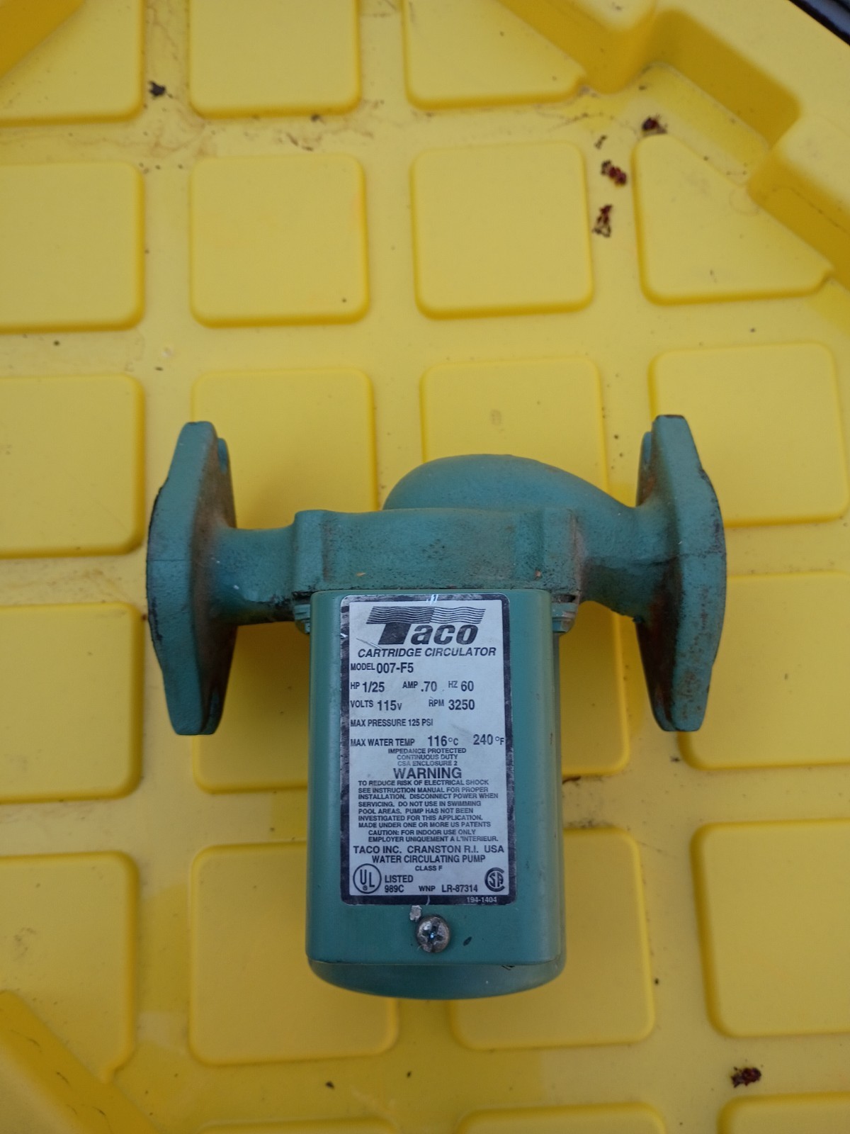 Taco 007-F5 Cast Iron Circulator Pump1/25 HP With New Gaskets