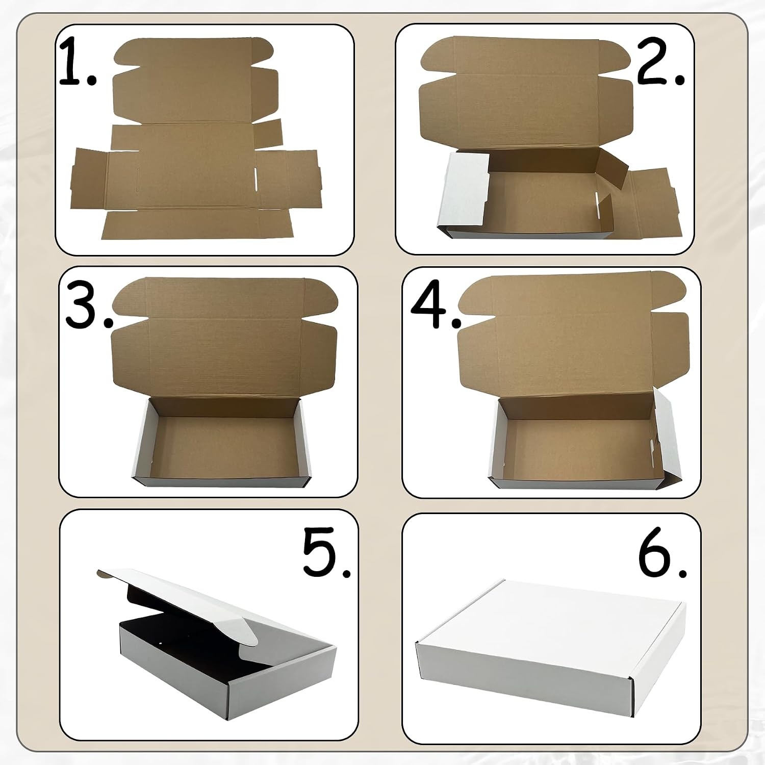 White 13X9X2 Inch Shipping Boxes Pack of 25, Corrugated Cardboard Boxes for Smal