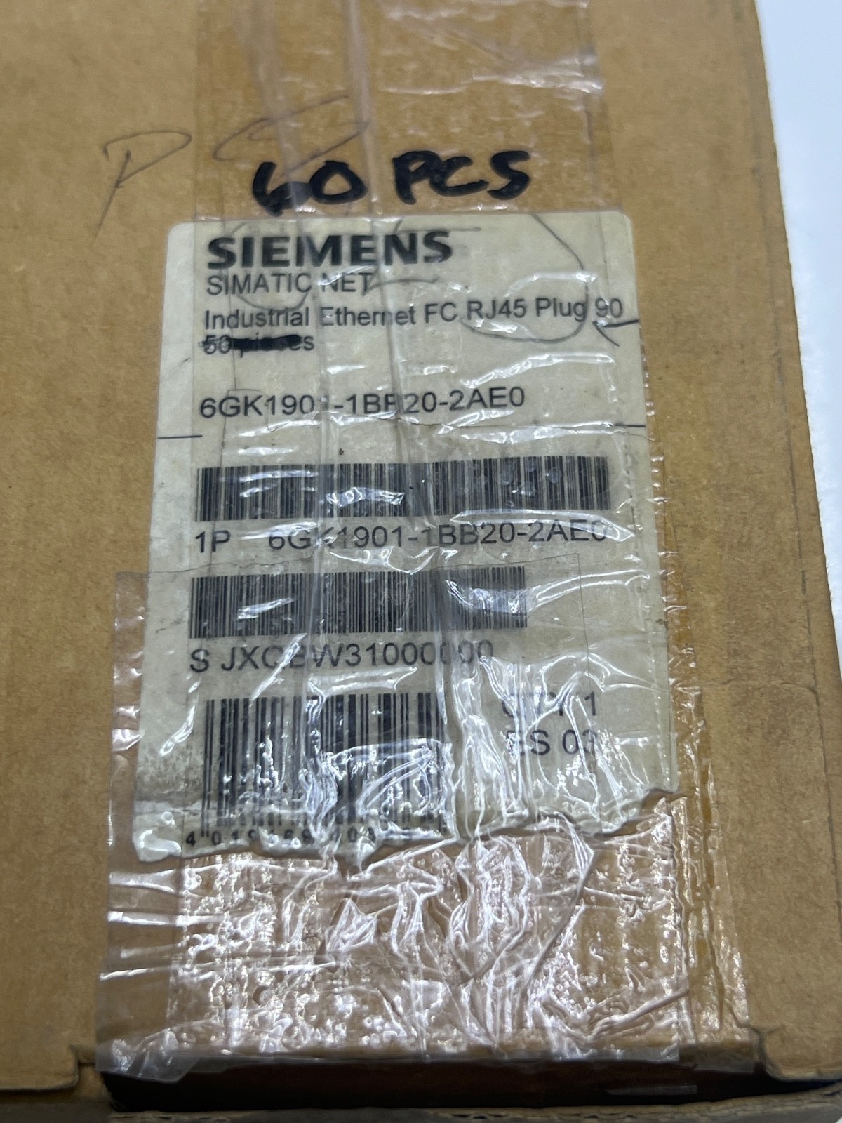 (One Box=60 Pcs) Siemens industrial Ethernet FC RJ45 Plug 90 6GK1901-1BB20-2AE0