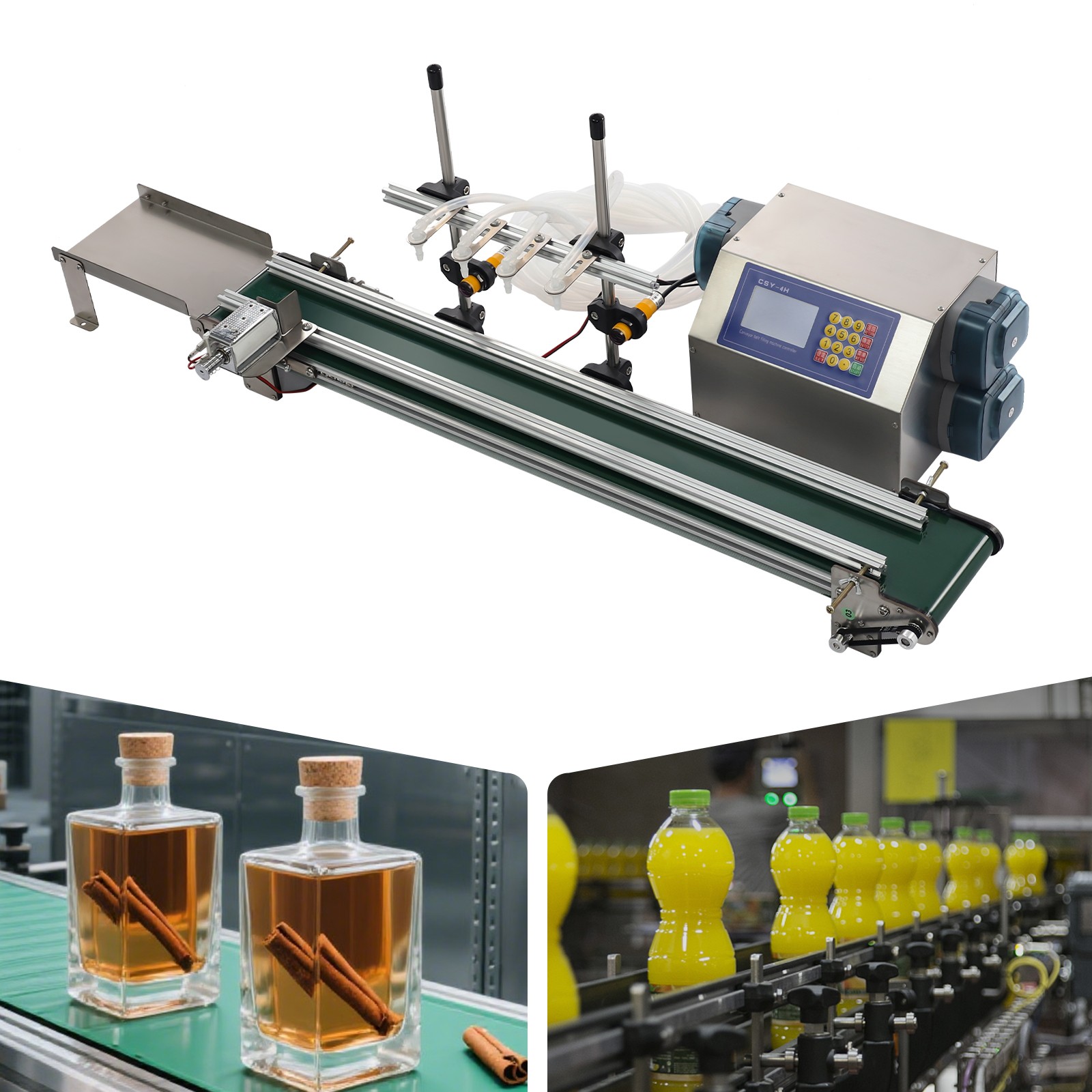 4 Heads Automatic Liquid Filling Machine 10–500ml Peristaltic Pump Bottle Filler
