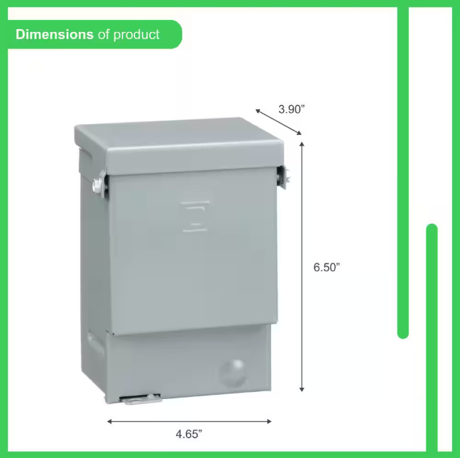 QO 60 Amp 240-Volt 7.4 kW Non-Fuse AC Disconnect(QO200TRCP) | Square D Switch