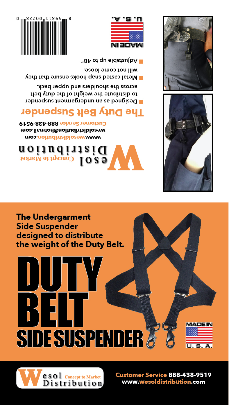 48″ Duty Belt Over/Under Side Suspenders