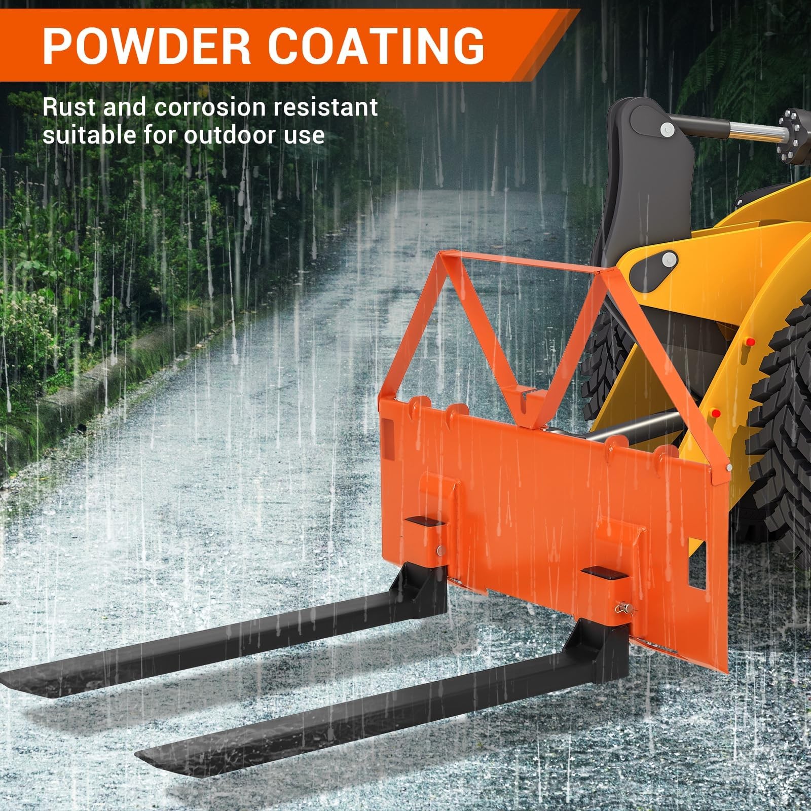 Garvee 46″ Heavy Duty Pallet Fork Attachment for Tractor & Skid Steer Quick Atta