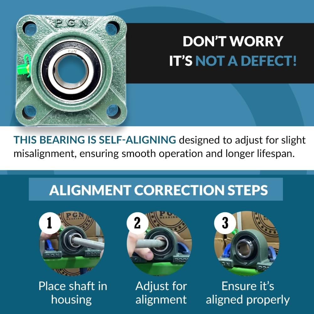 Ultra-Durable Chrome Steel Pillow Block Bearings with Solid Cast Iron Housing