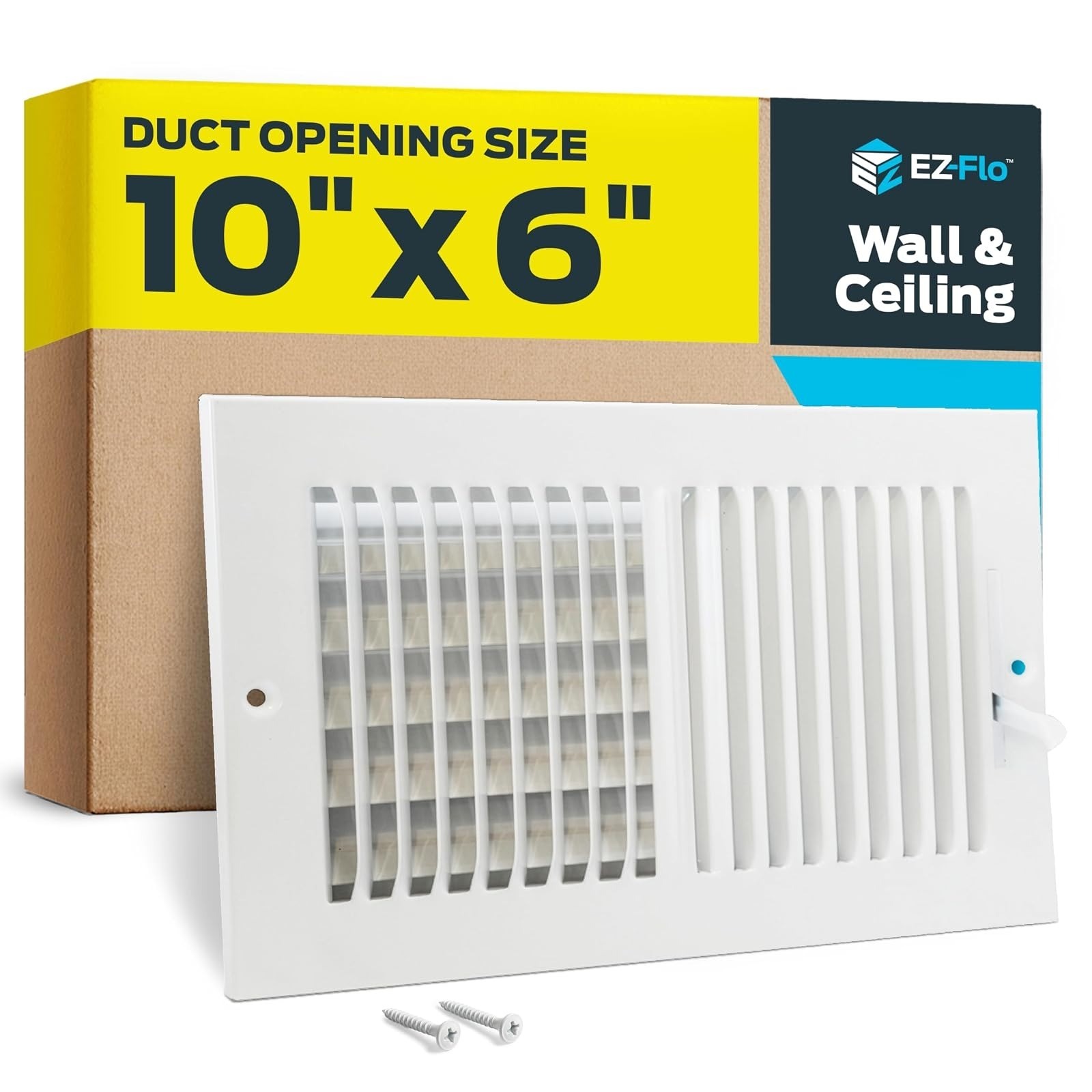 EZ-FLO 10 x 4 in HVAC Vent Cover Wall Ceiling Steel Register White