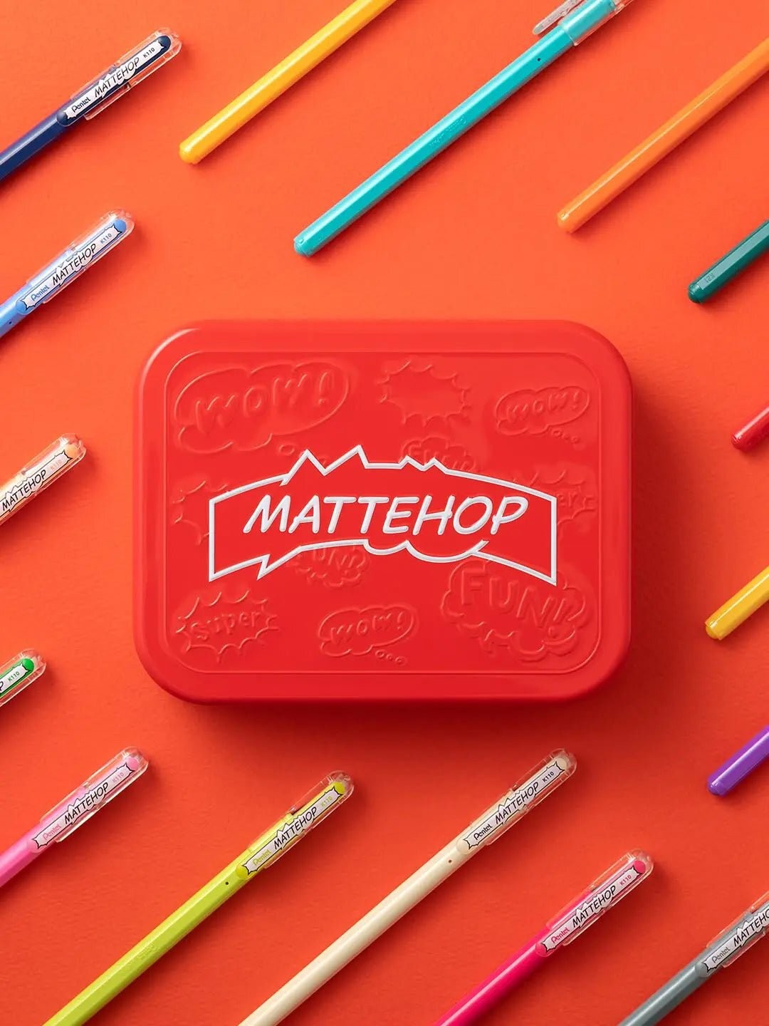 Pentel MATTEHOP Color Gel Pen Set, (1.0 mm), 21 Colors, with Limited Edition Met