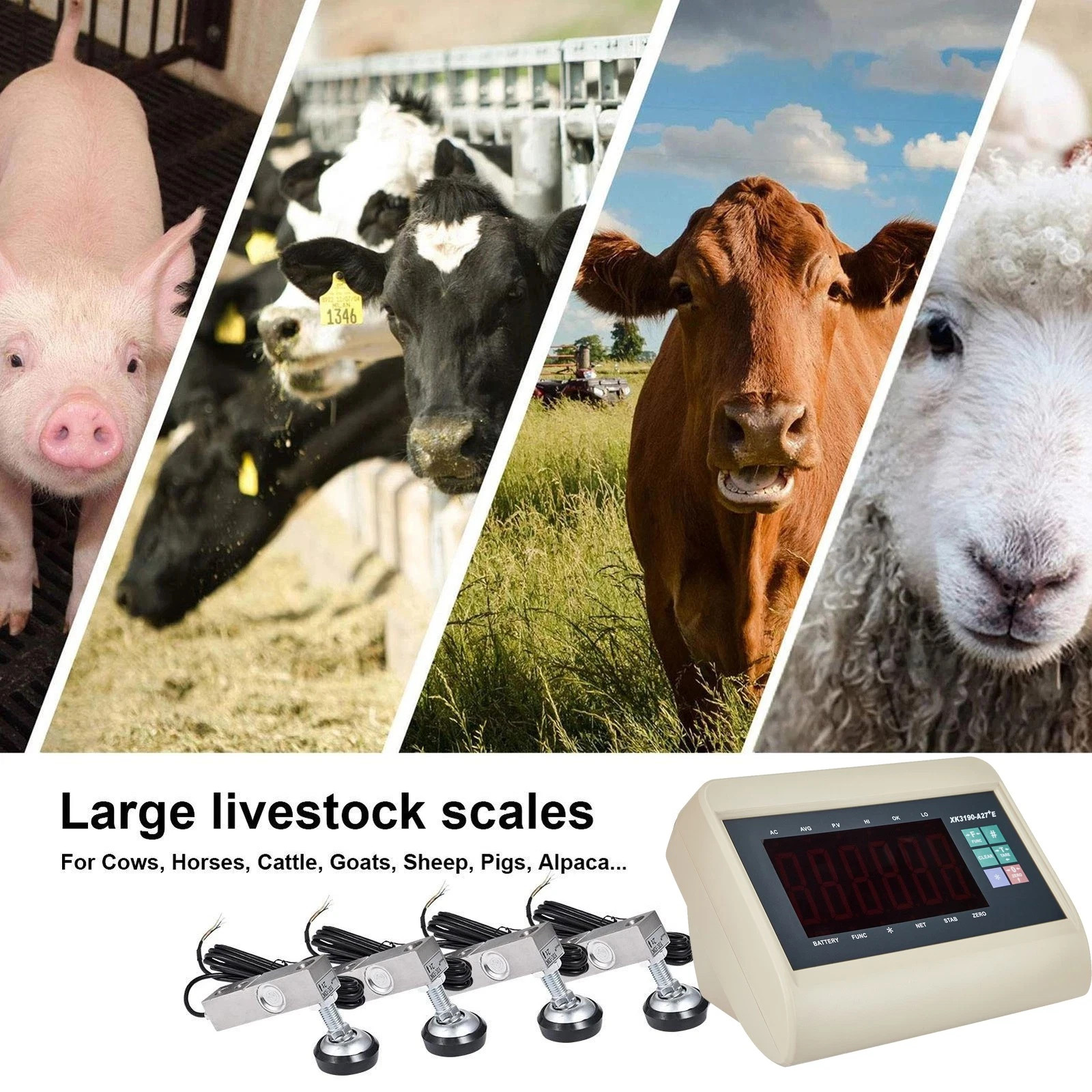 Livestock Scale 10000LBS capacity with High Precision Indicator Floor Scale kit