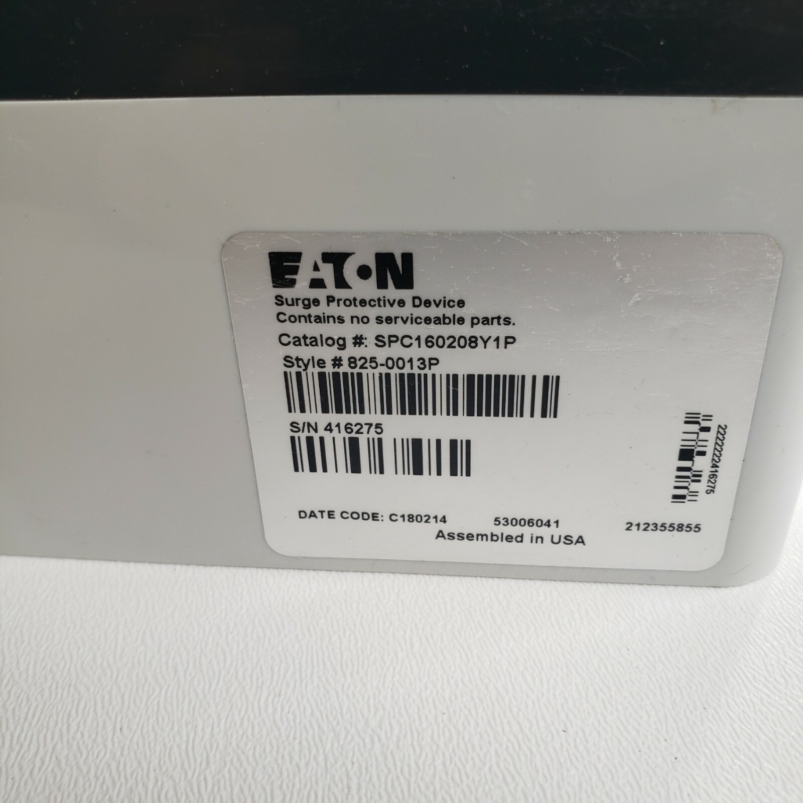 Eaton SPC Series SPC160208Y1P 120/208V Surge Protection Device