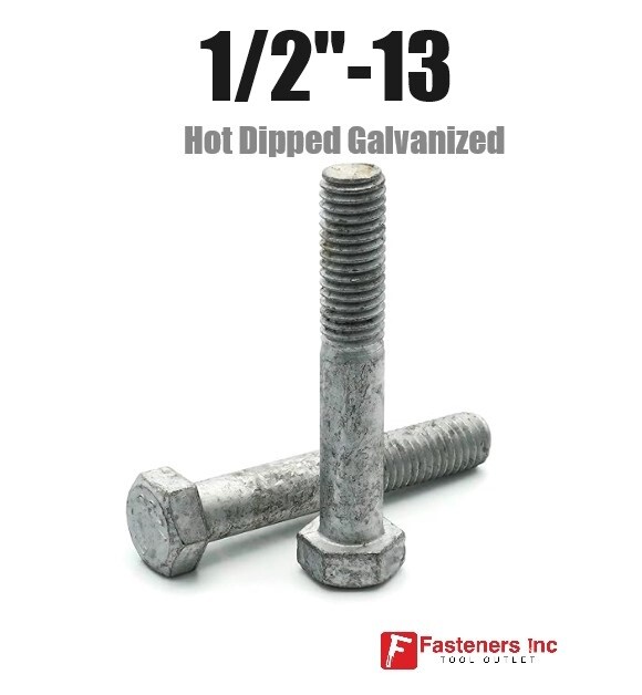 1/2″-13 Hex Cap Screw Hot Dipped Galvanized Hex Bolt 1/2-13 A307 Choose Length