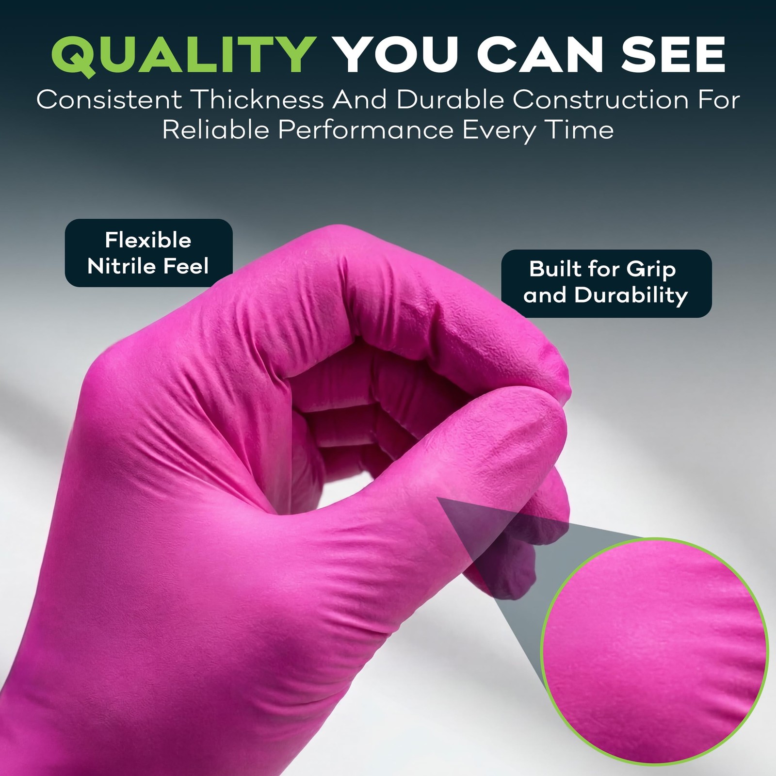Fuchsia Hot Pink Nitrile Disposable Gloves 50 Count 3 Mil Nitrile Gloves Me…